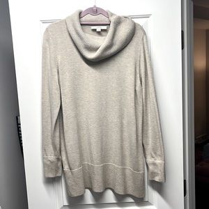 LOFT XL Neutral Beige Cowl-neck Sweater